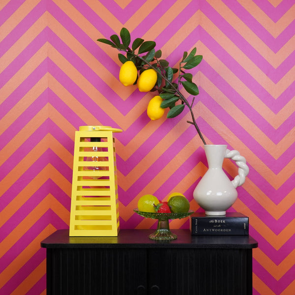 Lamp - Lantern - Solar - Metal - Yellow - 14 x 32.5 cm