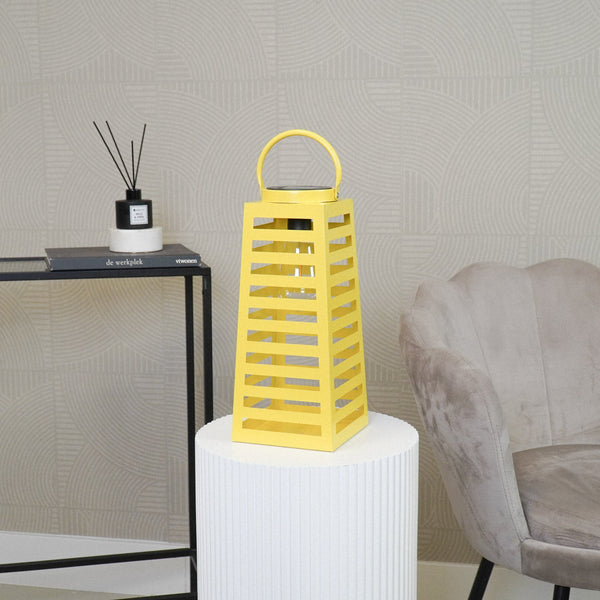 Lamp - Lantern - Solar - Metal - Yellow - 14 x 32.5 cm