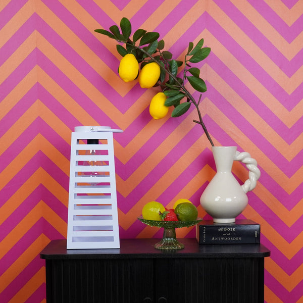 Lamp - Lantern - Solar - Metal - Purple - 14 x 32.5 cm