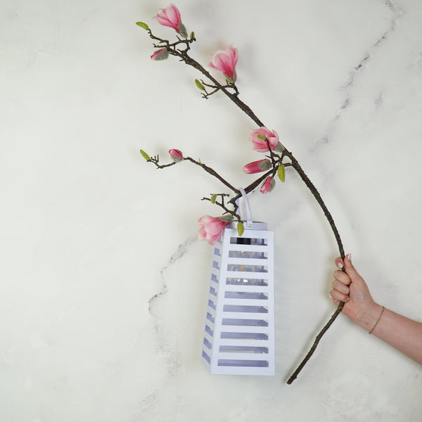 Lamp - Lantern - Solar - Metal - Purple - 14 x 32.5 cm