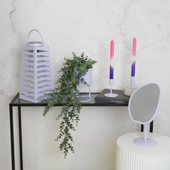 Lamp - Lantern - Solar - Metal - Purple - 14 x 32.5 cm