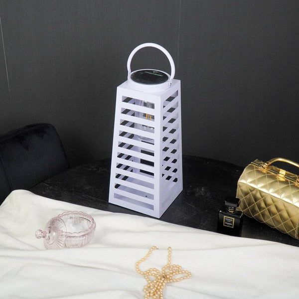 Lamp - Lantern - Solar - Metal - Purple - 14 x 32.5 cm