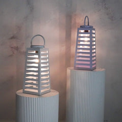 Lamp - Lantern - Solar - Metal - Purple - 14 x 32.5 cm