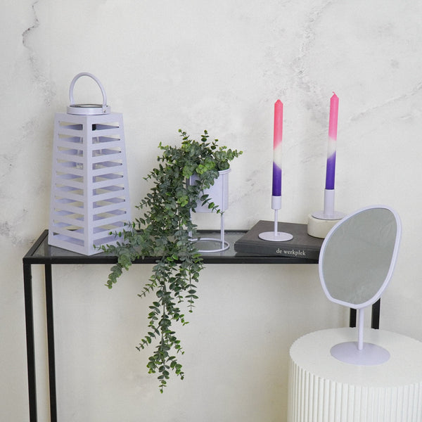 Lamp - Lantern - Solar - Metal - Purple - 14 x 32.5 cm