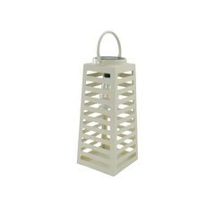 Lampe - Lanterne - Solaire - Métal - Sable - 14 x 32.5 cm
