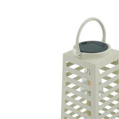 Lampe - Lanterne - Solaire - Métal - Sable - 14 x 32.5 cm