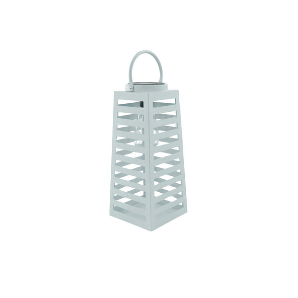 Lamp - Lantern - Solar-powered - Metal - White - 14 x 32.5 cm