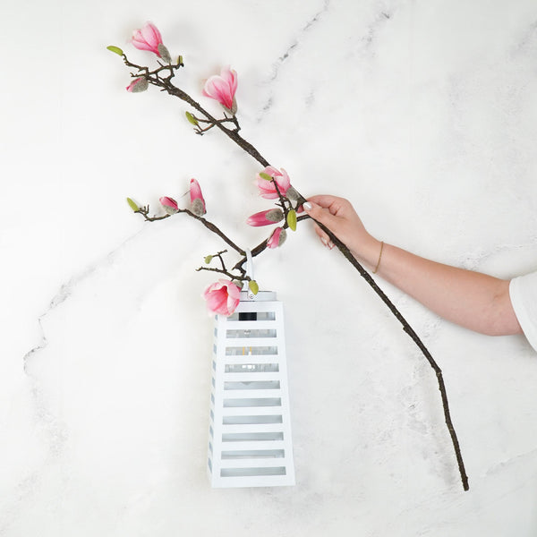 Lamp - Lantern - Solar-powered - Metal - White - 14 x 32.5 cm