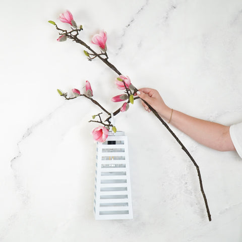 Lamp - Lantern - Solar-powered - Metal - White - 14 x 32.5 cm