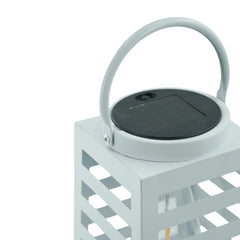 Lamp - Lantern - Solar-powered - Metal - White - 14 x 32.5 cm