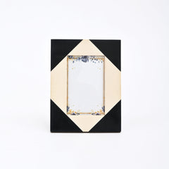 Contemporary Geometric Resin Photo Frame | Black & White