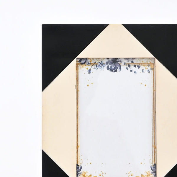 Contemporary Geometric Resin Photo Frame | Black & White