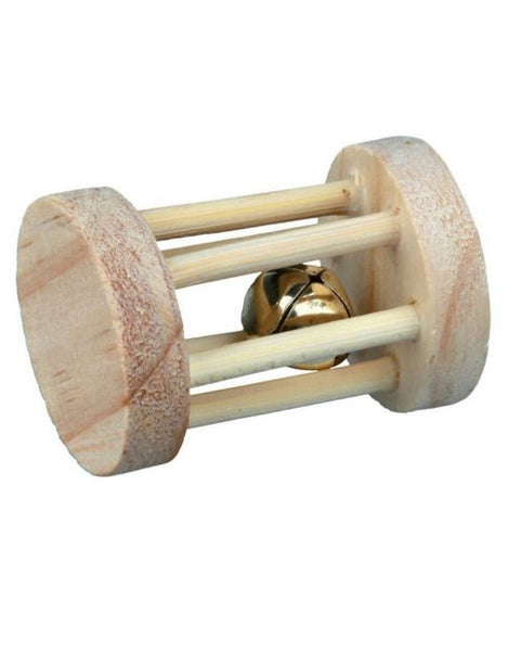 TRIXIE wooden play roll with bell 7 x 5 cm