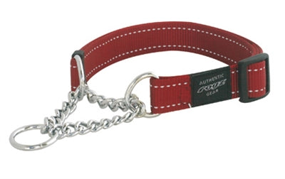 ROGZ FOR DOGS LUMBERJACK HALF-SLIP COLLAR RED 25 MM X 43-73 CM