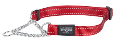 ROGZ FOR DOGS FANBELT HALF-SLIP HALSBAND ROOD 20 mm x 34-56 cm