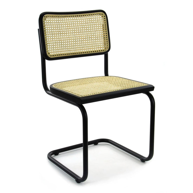 Workliving Low Dining Chair - Black Rattan Design