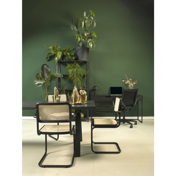 Workliving Low Dining Chair - Black Rattan Design