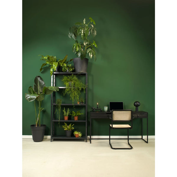 Workliving Low Dining Chair - Black Rattan Design