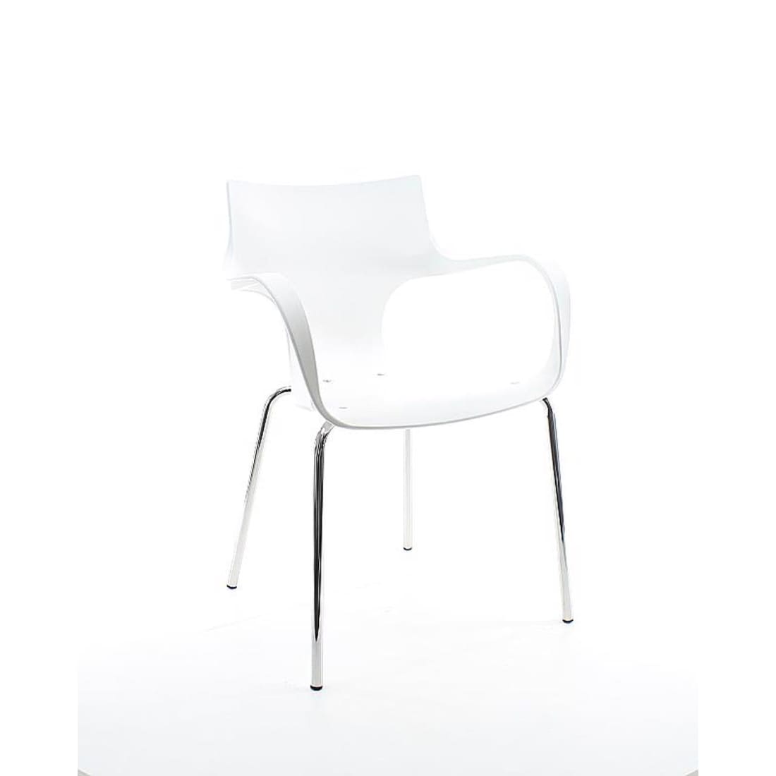 "Workliving Stackable Chair Jim - White Aluminum Base"
