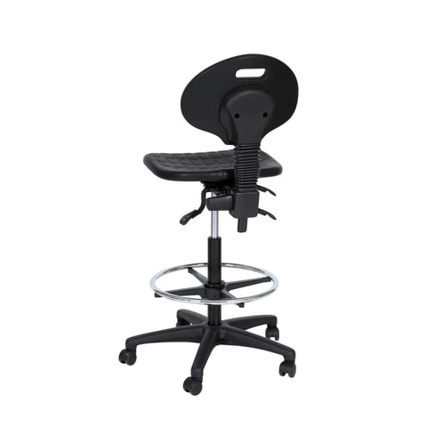 Workliving Work Chair B PUR High - Nylon base - Wheels - Foot ring - Counter chair - Cashier chair - (Unassembled)