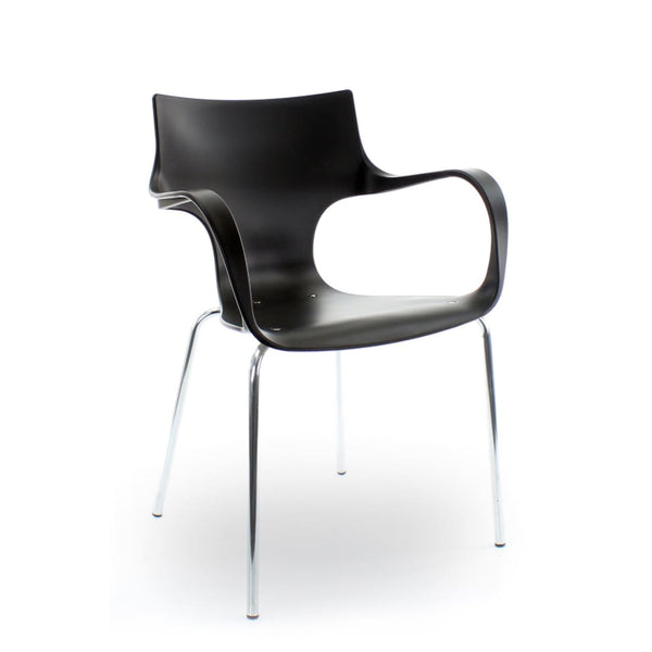 "Workliving Stackable Chair Jim - Black Aluminum Base"