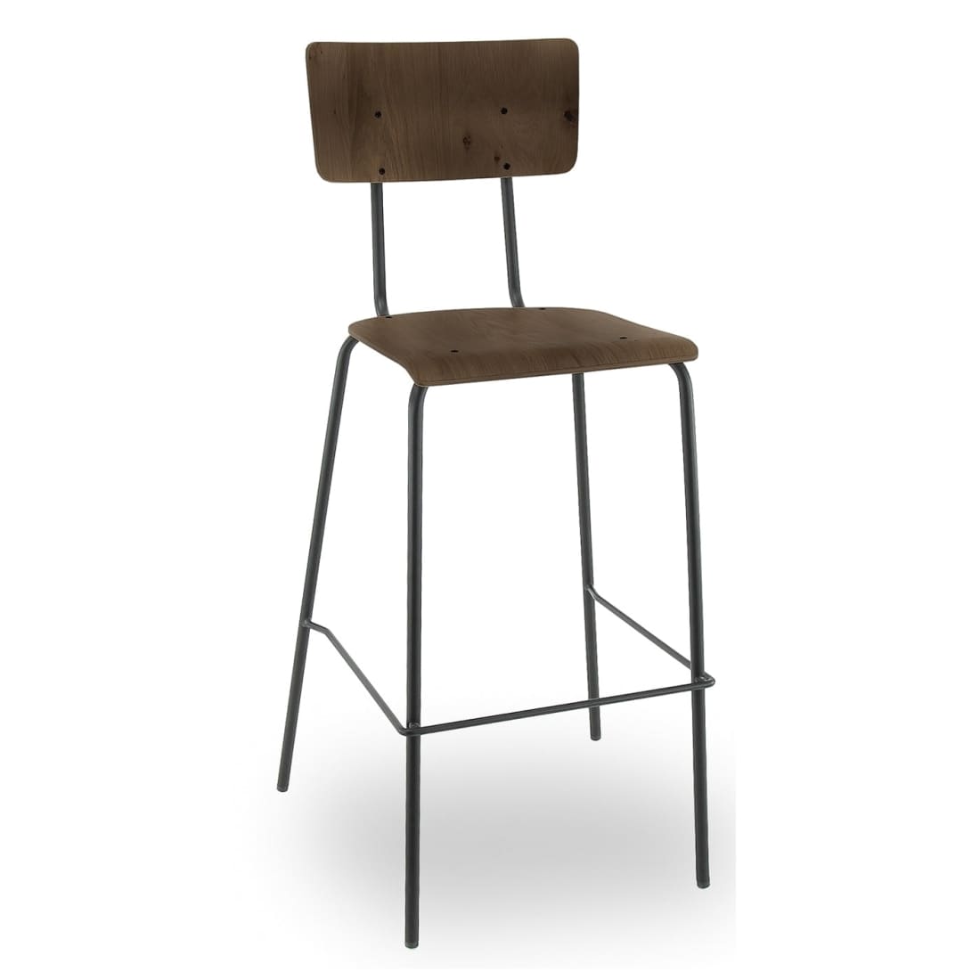 Tabouret de bar haut Workliving en bois vintage