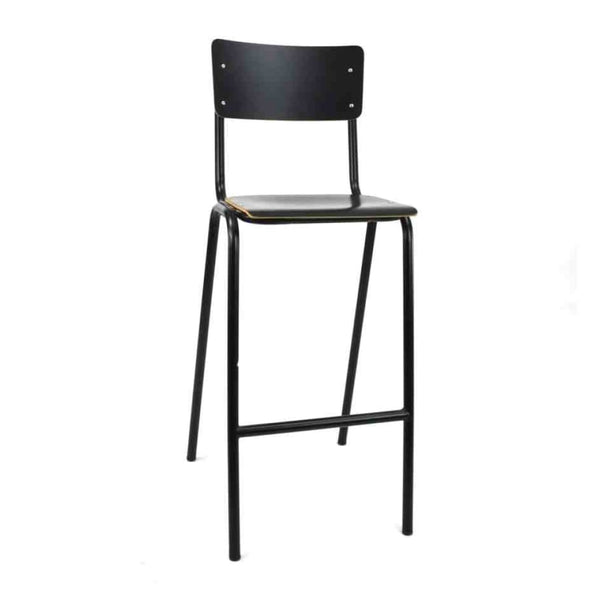 Tabouret de bar Workliving School - Design bois noir