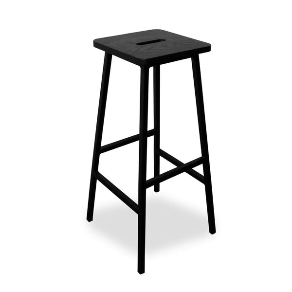 "Workliving Bar Stool Solid Black Oak Bike"