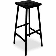 "Workliving Bar Stool Solid Black Oak Bike"
