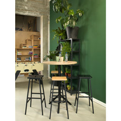 "Workliving Bar Stool Solid Black Oak Bike"