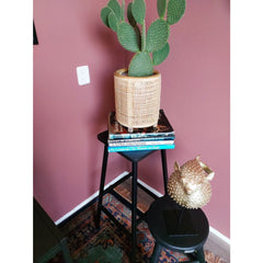 "Workliving Bar Stool Solid Black Oak Bike"