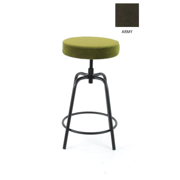 "Workliving Bar Stool Low Round - Velvet Earth Army"