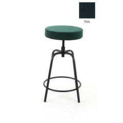 Workliving Bar Stool Low Round - Velvet Earth Teal