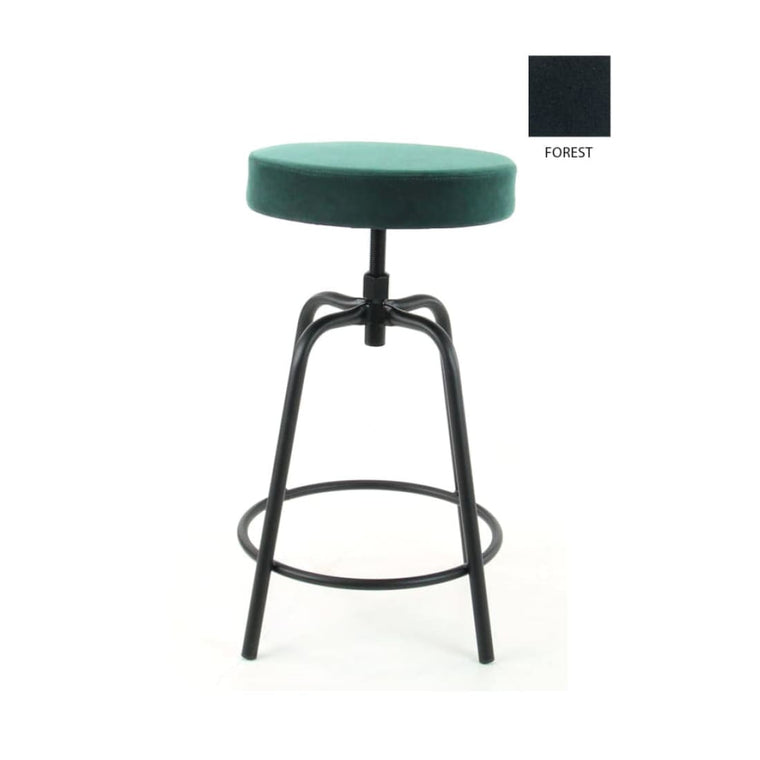 Workliving Bar Stool Low Round - Velvet Earth Forest