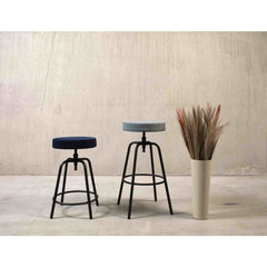 Workliving Bar Stool Low Round - Velvet Earth Forest