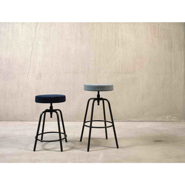 Workliving Bar Stool Low Round - Velvet Earth Forest