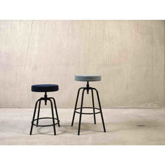 Workliving Bar Stool Low Round - Velvet Earth Forest
