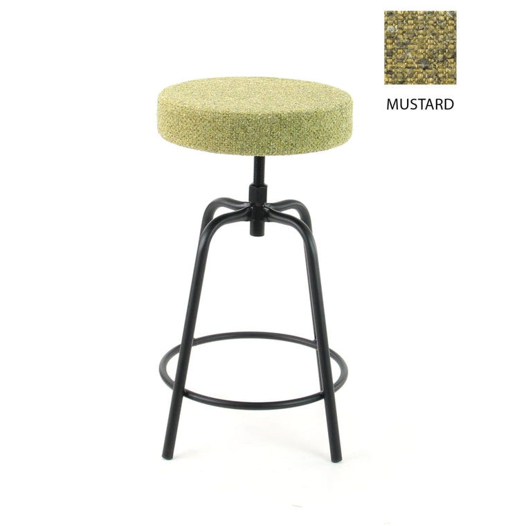 Workliving Bar Stool Low Round - Society Boucle Mustard