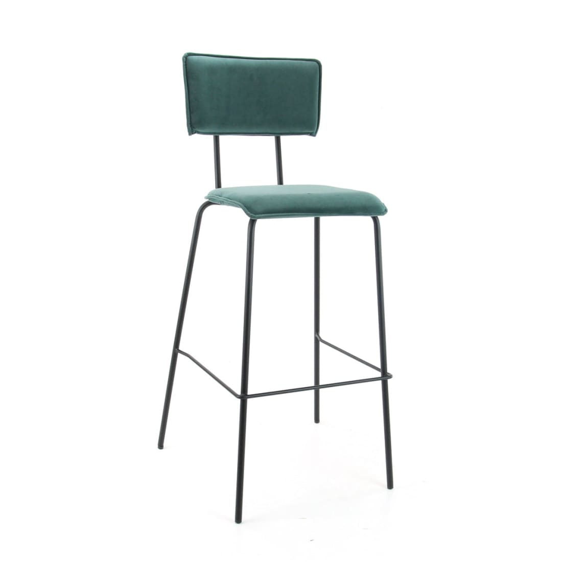 Tabouret de bar haut Workliving Bo - Velours sarcelle