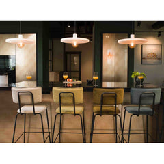 Tabouret de bar haut Workliving Bo - Velours sarcelle