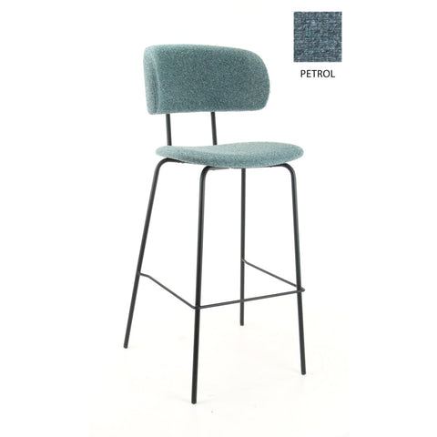 "Workliving Bar Stool High Society Bo - Boucle Petrol"