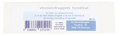 Pet flea drops natural oil base 20 ml