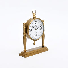 Antieke Zuil Bureauklok met Klassieke Vintage Afwerking