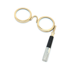 Vergrootglas met dubbele lens in antieke stijl en goudkleurige afwerking