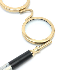 Vergrootglas met dubbele lens in antieke stijl en goudkleurige afwerking