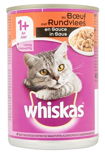 WHISKAS CAN ADULT BEEF IN SAUCE 12X400 G
