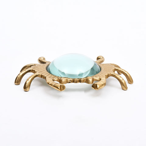 Crab Chart Magnifying Glass, Gold-Finish Aluminum Desk Decor