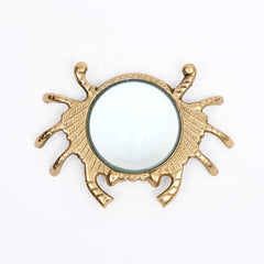 Loupe décorative de bureau en aluminium finition or, motif crabe