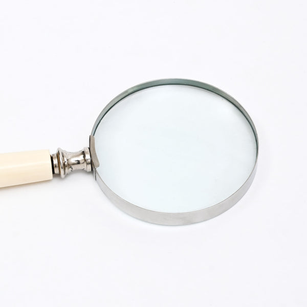 Classic Striped Handle Magnifying Glass Steel & Resin Design | Black & White
