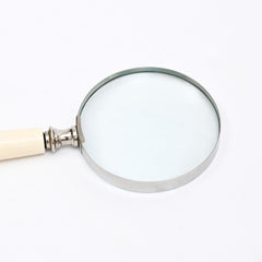 Classic Striped Handle Magnifying Glass Steel & Resin Design | Black & White